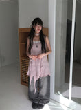 [Flower Choker SET] Bohemian Unbalanced Layered Knit One Piece