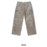 Mud damage denim cargo pants