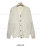 Louis cable V-neck cardigan