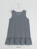 Haril Leaf Shirring Layered Sleeveless Blouse Midi One Piece