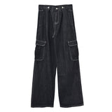 caffeine cargo denim wide pants