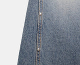 Shiroon Stud Cut Bootcut Washed Denim Pants