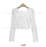 Basic Heat V-neck Long-sleeved T-shirt