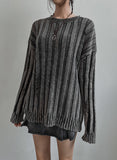 Trip Big Ribbed Damage Dyeing Washing Knit