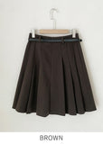 Cello Brushed Pleated Skirt Pants (Belt set)