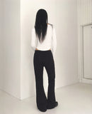[MADE] Coro Velvet Flower Flower Layered Bootcut Knit Pants
