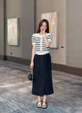 Core Wrinkle-Free Pleated Wrap Long Skirt