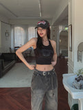 Bird Vintage Ribbed Halter Sleeveless