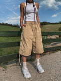 Cotton Snap String Bermuda Pants