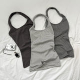 Slim Fit Stripe Halterneck Sleeveless