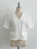 Koren V-neck Linen Short Sleeve Jacket