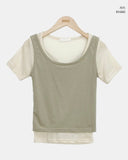Ludd Layered Short Sleeve Top Set