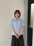 Mamg Tiered Short Sleeve Blouse