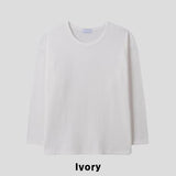 Pins Waffle Loose Fit U-neck Long Sleeve