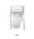 Kants Slit Off-Shoulder Long Sleeve