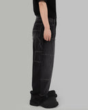 Double patch balloon jeans