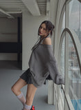 Elbow Damage V-neck Loose Fit Knitwear