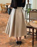 Mello Pintuck Flare Long Skirt