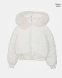 Search Fur Hooded Shibori Short Padding