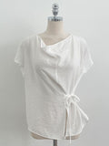 Cellon Drape Cap Sleeve Blouse