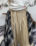 Harrain Check Layered Cotton Pants