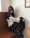 Mulley Nordic Collar Loose Fit Knit Zip-Up
