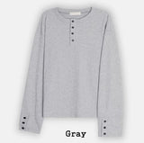 Levan Cuffs Henley Neck Long Sleeve