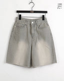 Silat Gray Washing Bermuda Half-Length Denim Shorts