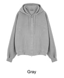 Hid Pigment Curved Hooded Zip-Up