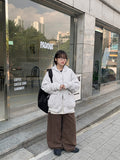 Minami Brown Washing Cotton Wide Pants