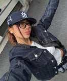 Pose No Collar Non-Fade Denim Jacket