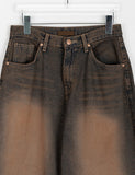 Hida Brown Washing Denim Wide Pants