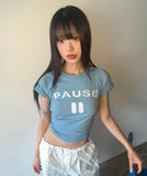 Fezzan Lettering Embroidered Raglan Short Sleeve T-Shirt