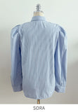 Nancy Stripe Puff Shirt Blouse