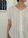 Buell Ribbon Short Sleeve Blouse