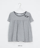 Nata Button Dot Raglan Short Sleeve Tee
