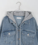 Temni Hood Denim Crop Jacket