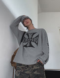 Coast Waffle Cross Lettering Long Sleeve