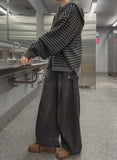 Maxi balloon snap wide denim