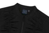 SHIRRING COTTON ZIP UP