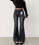 Cooling Low Rise Back Pocket Span Bootcut Denim Pants