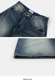 Tin brush washed bermuda denim half pants