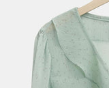 Mauve Frill See-through Blouse