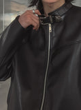 Kent western buckle leather jacket