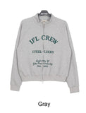 Crew lettering high-neck zip-up