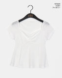 Shocker See-Through Cut Shirring Short Sleeve T-Shirt