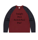 ROCK STAR RAGLAN STRIPE LS TEE