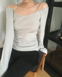 [MADE] Harr Halter Strap Off-Shoulder Knit