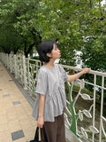 Hub Diagonal Frill Short Sleeve Blouse