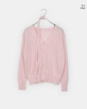 [Strap + Knit SET] Noda Side Button V-Neck Knit Button Cardigan